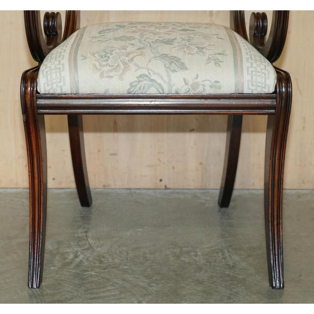 Vintage Regency Style Hardwood Saber Leg Office Desk Chair For Sale - Image 10 of 18