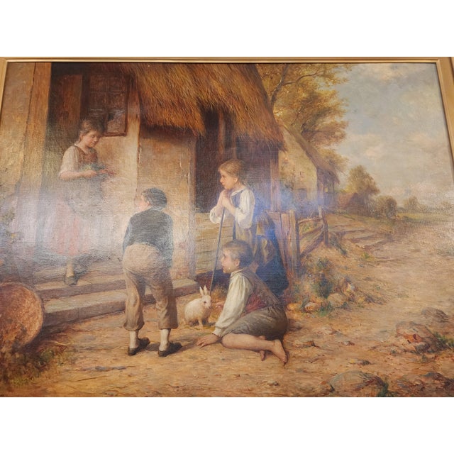 Antique Original Oil Painting by Rudolf Muench For Sale - Image 4 of 11