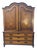 Antique 18th Century Dutch Walnut Marquetry Cabinet with Floral Inlay For Sale