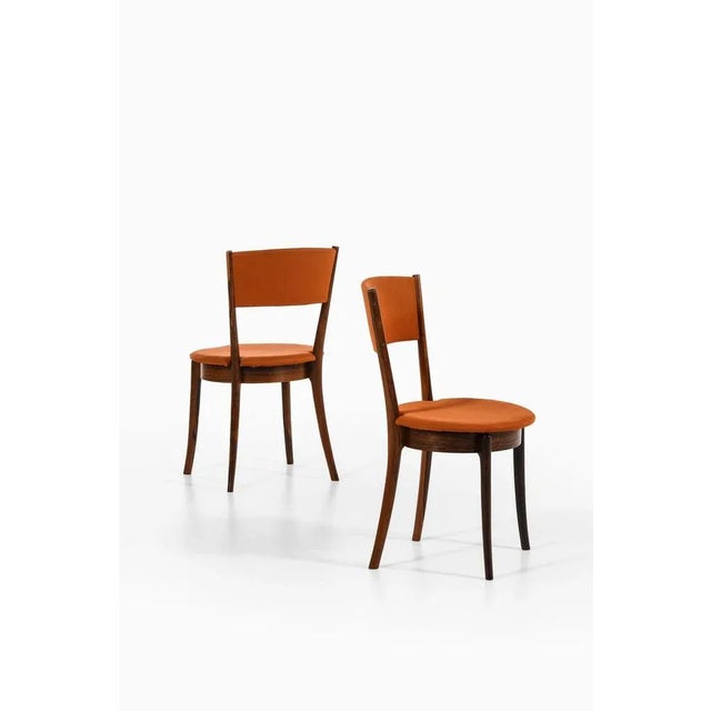 Vintage Dining Chairs in Rosewood and Original Fabric, 1960s, Set of 8 For Sale - Image 4 of 9