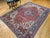 Persian Early 20th Century Persian Heriz, Hand-Knotted Wool, Geometric Pattern, Vegetable Dyes, Red & Navy, 7x9 For Sale - Image 3 of 11