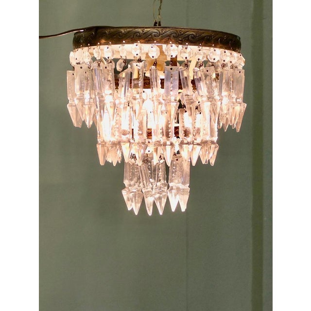 3-Tier Waterfall Chandelier, 1930s For Sale - Image 4 of 7