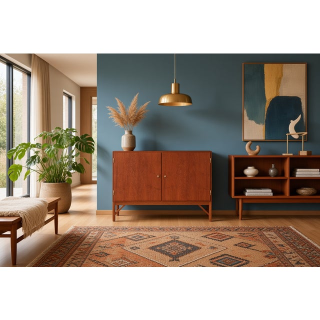 Brown China Cabinet Model 132 in Teak by Børge Mogensen for FDB, 1960s For Sale - Image 8 of 16