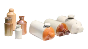 Antique English and Scottish Stoneware Bottles - Set of 7