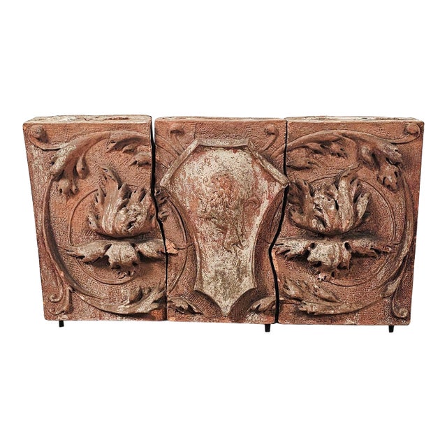 Set of Three Terracotta Tiles, u.s.a. Circa 1920 For Sale