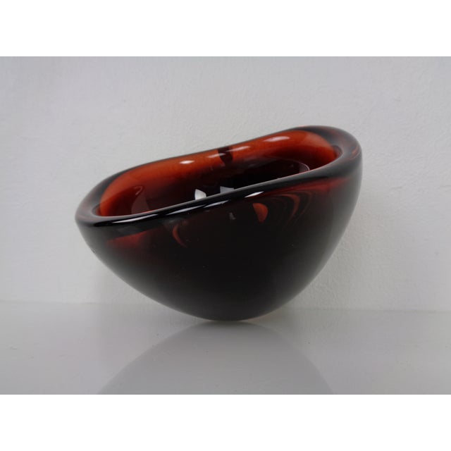 Swedish Burgundy Glass Bowl from Orrefors, 1960s For Sale - Image 17 of 18