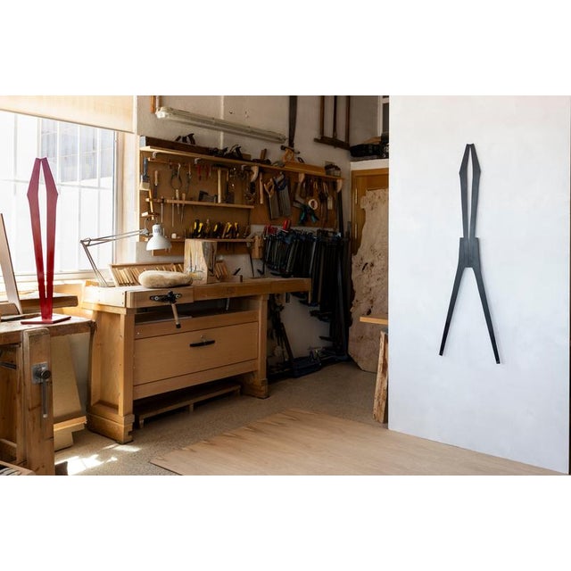 Black Signes Wall Sculpture in Black Lacquered Steel by Jean-Baptiste Van Den Heede For Sale - Image 8 of 9