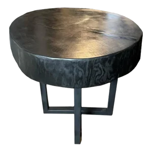 Wabi Sabi Side Table – Ebonized Wood, Rustic Modern Design