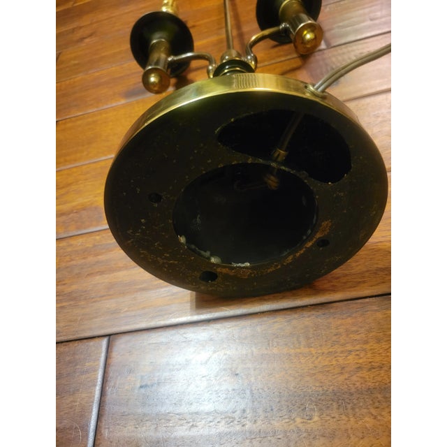 Mid 20th Century Brass Bouillotte Lamp With Two Bulb Brackets For Sale - Image 4 of 10