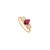 Art Deco Ancient Prong Set Ruby & Round Diamond Past Present Future Ring Size 6 in 14k Gold For Sale - Image 3 of 14