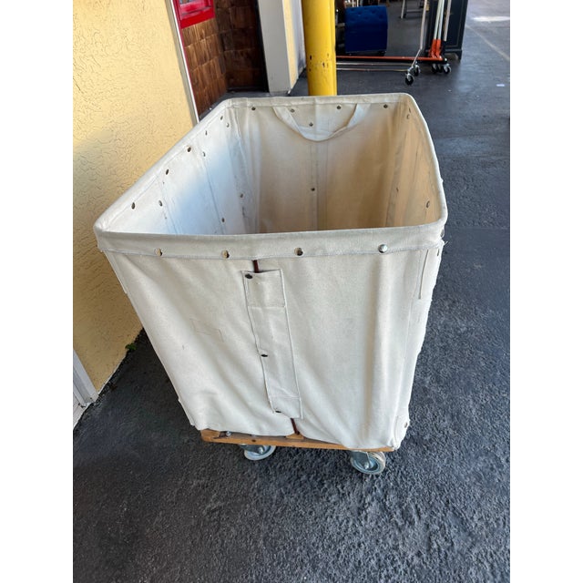 12 Bushel, Canvas Basket on wheels. This durable canvas truck is equipped for years of commercial laundry collection, mail...