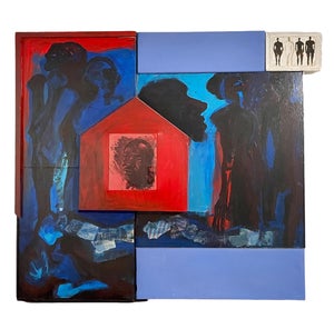 John M Mitchell, Large Painting Photo Collage Martin Luther King African American Civil Rights, 1996