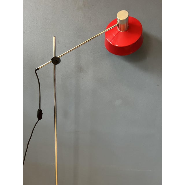 Adjustable Red Floor Lamp in style of Hoogervorst, 1970s For Sale - Image 6 of 11
