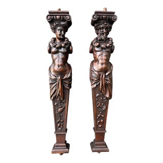 Wooden Pilaster, 1890s, Set of 2 For Sale