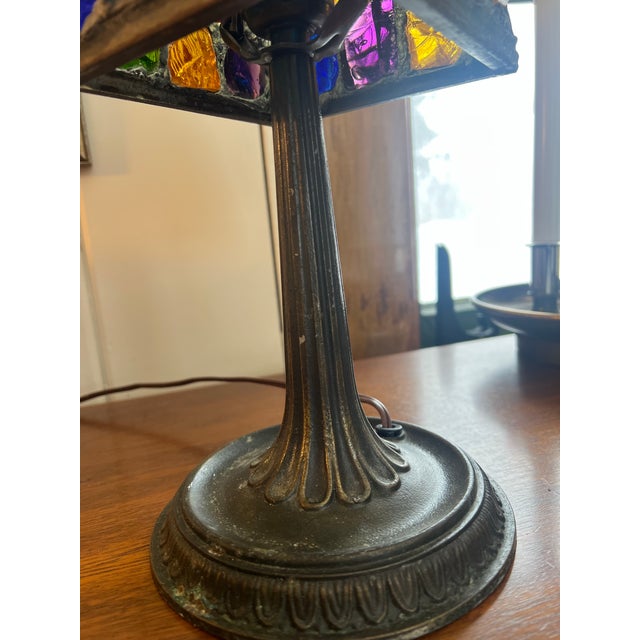 Mid-Century Modern Mid 20th Century Chunk Glass Lamp by Peter Marsh With Base For Sale - Image 3 of 8