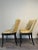 1980s Neoclassical Sabre Leg Side Chairs Upholstered in Yellow Fortuny Style Fabric - Set of 2 For Sale - Image 4 of 10