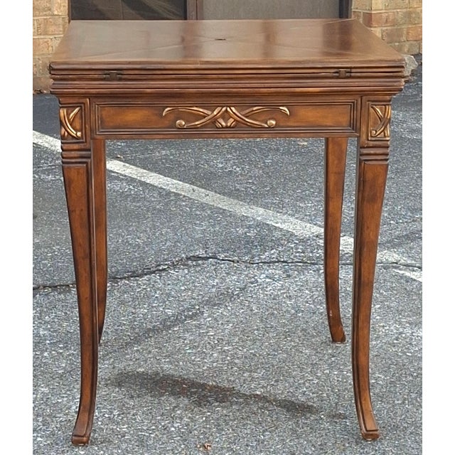 Neoclassical Style Mahogany Handkerchief Envelope Games Table with Chess and reverse bagamon board, Measures 37.75" in...