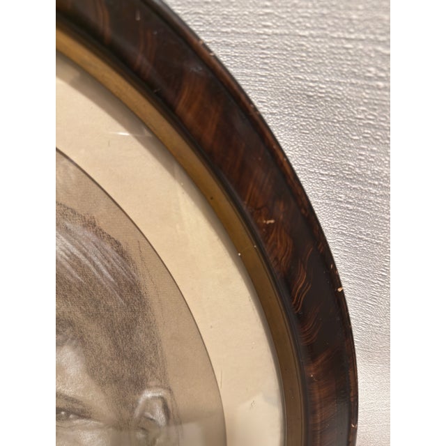 Vintage 1940s "The American Dreamer" Charcoal Portrait by Turtle and Crane – Ralph Lauren Style For Sale - Image 9 of 11