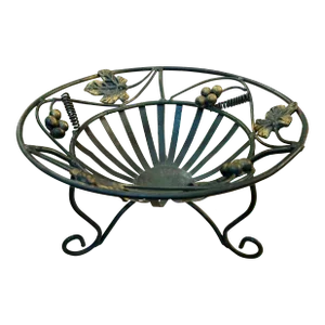 1980s Vintage Wrought Iron Fruit Basket