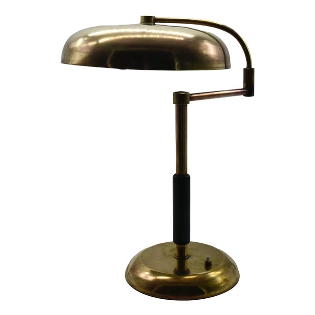Vintage French Desny Brass Table Lamp with Swivel Arm from La Maison, 1950s For Sale