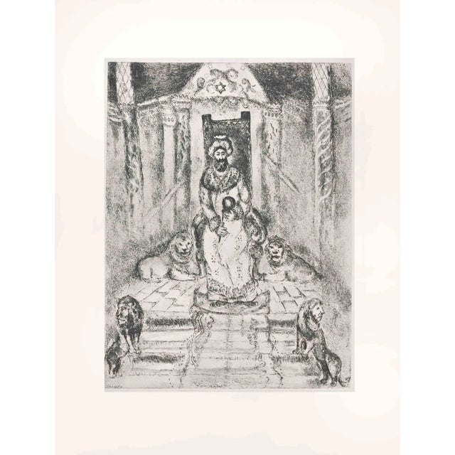 Marc Chagall, Solomon on his Throne, Etching, 1956 For Sale