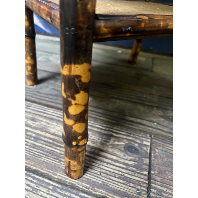 Late 19th Century Burnt Bamboo Two-Tier Side Table, 19th Century For Sale - Image 5 of 12