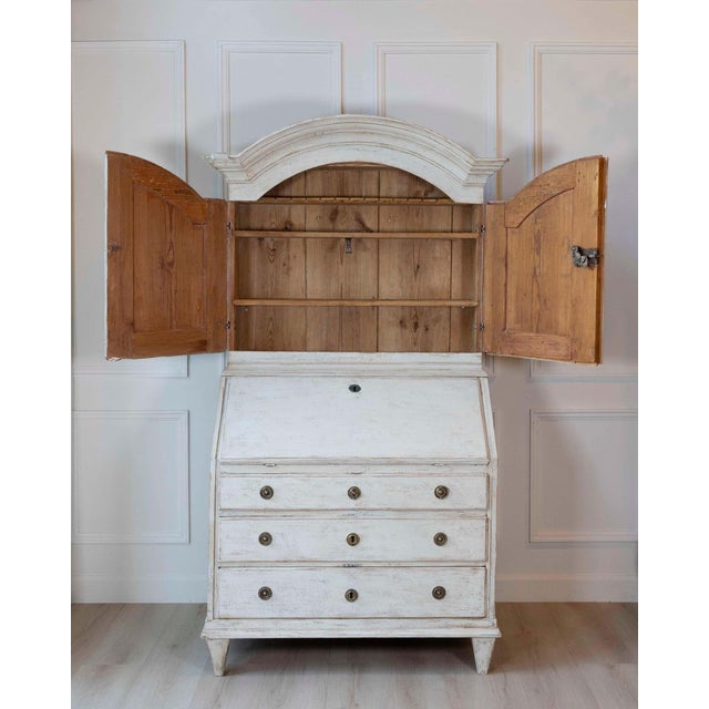 Wood Writing cupboard from around 1800 hundered in pine, Sweden For Sale - Image 7 of 13