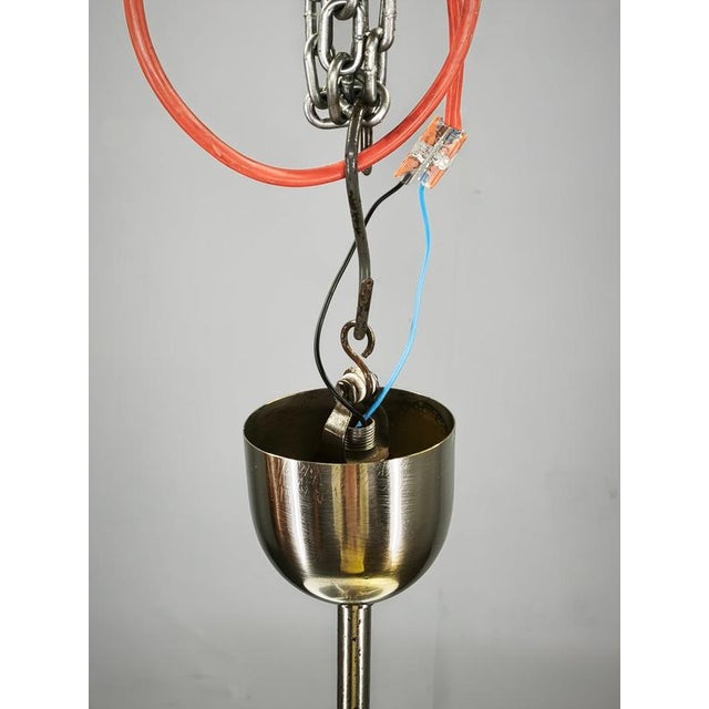 Bauhaus Bauhaus Chrome and Glass Pendant Light, Czechoslovakia, 1930s For Sale - Image 3 of 12