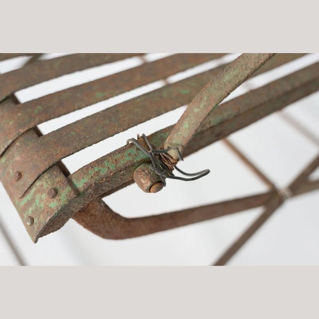 Antique French or Spanish Wrought Iron Garden Chairs, Set of 2 For Sale - Image 9 of 11