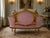 1940 French Artisan Louis XVI Gold Rose Beech Settee For Sale - Image 10 of 18