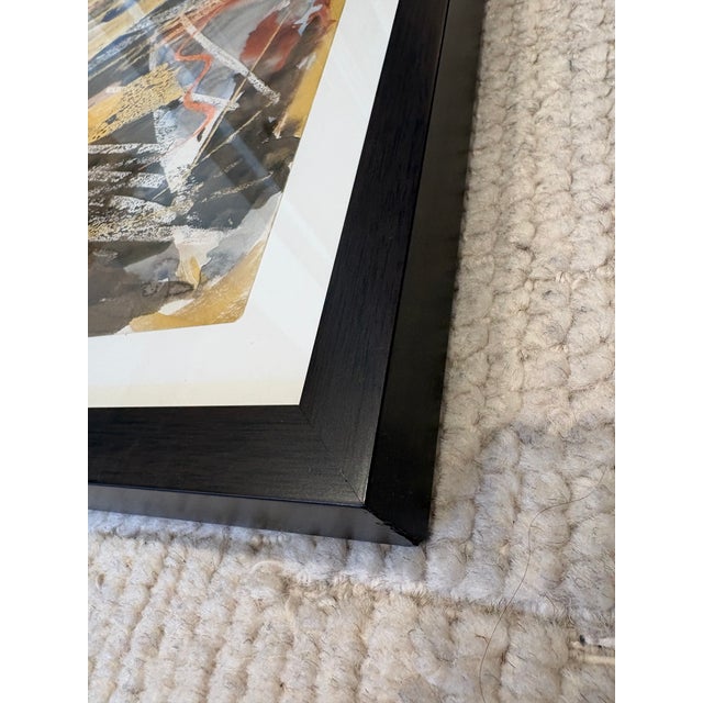 Brown Vintage Midcentury Modern Abstract Painting, Framed, Signed Jacob Semiatin, 1959 For Sale - Image 8 of 11