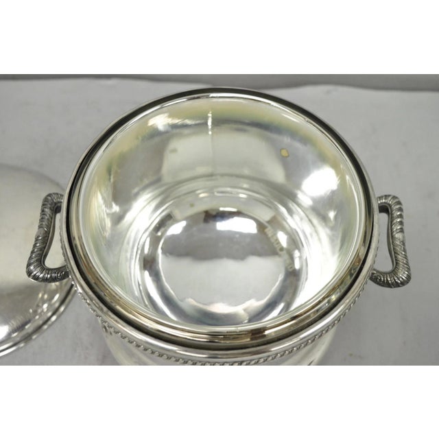 Vintage Fb Rogers English Regency Silver Plated Coat of Arms Covered Ice Bucket For Sale - Image 10 of 17
