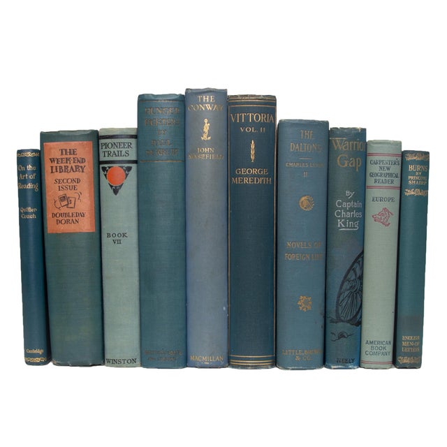 Transitional Decorative Books - Vintage Marlin Book Bundle - Blue Books by the Foot For Sale - Image 3 of 3