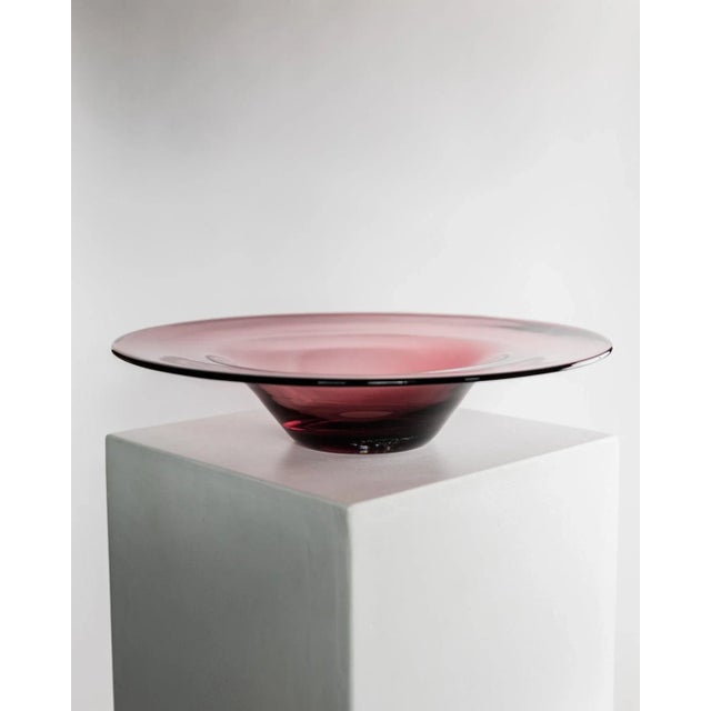 Pink Mid-Century Murano Glass Bowl in Berry Glass, Italy, 1970s For Sale - Image 8 of 11