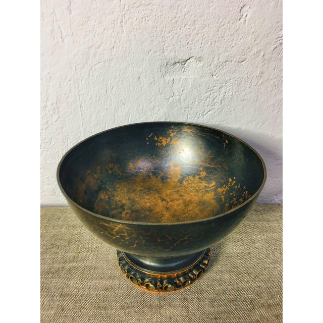 Black Mid-Century Patinated Copper Bowl, 1970s For Sale - Image 8 of 10