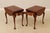 Queen Anne Pair Stickley Cherry Drop Lead Living Room End Tables For Sale - Image 3 of 18