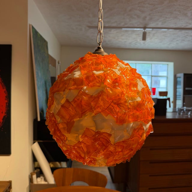 Mid 20th Century Mid 20th Century Mid Century Modern Chunky Lucite Swag Lamp Lantern For Sale - Image 5 of 11