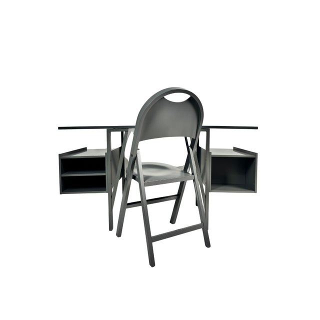 Gray Desk and Chair Set by Castiglioni, 1979, Set of 2 For Sale - Image 8 of 15