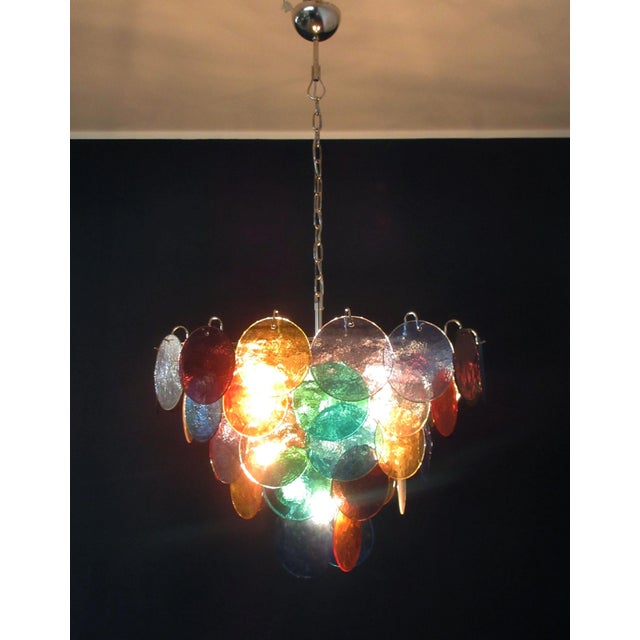 Space Age High Quality Murano Chandelier with 50 Muilticolored Glasses, 1990s For Sale - Image 14 of 18