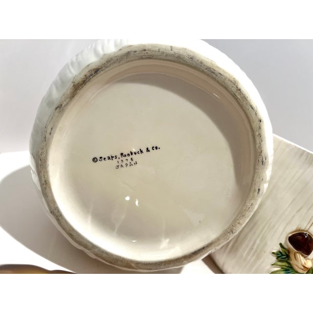 Set of 4, Vintage 1976 Mushroom Canister Set – Sears Roebuck Japan – Retro 70s Kitchen For Sale - Image 9 of 16