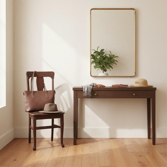 Antique Nc Chair-Leather Seat-Shaker Style-Primitive Accent Chair-Farm-Wood-Desk For Sale - Image 9 of 11