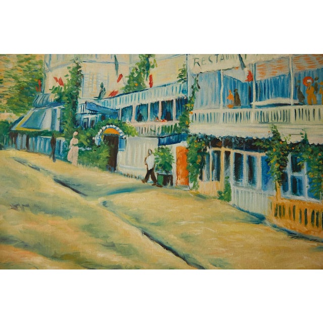 Large Impressionist Oil Painting of a French Street Scene For Sale - Image 11 of 13