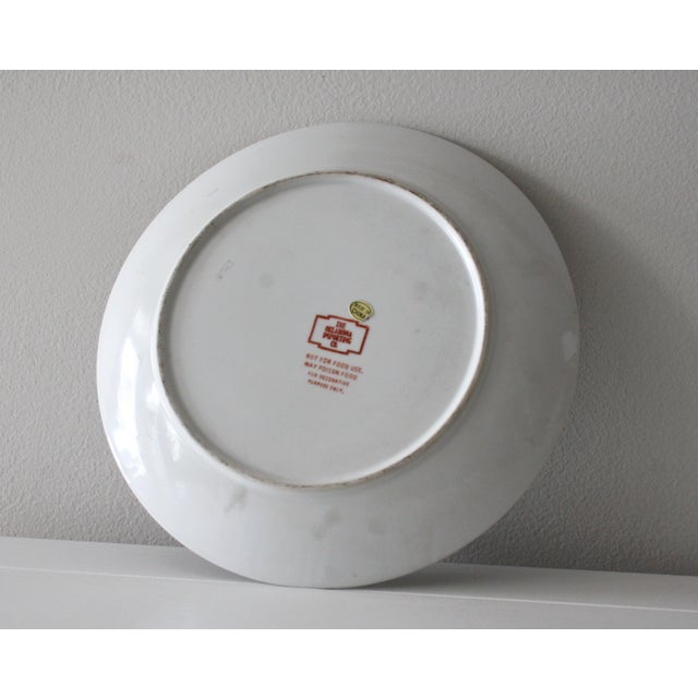 Ceramic Vintage Equestrian Theme Plaid Pattern Decorative Plate For Sale - Image 7 of 8