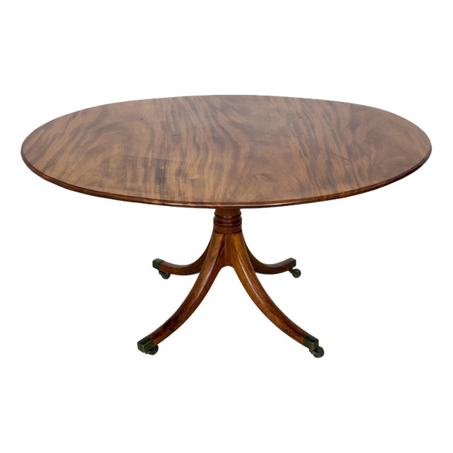 Mahogany Dining Table with Brass Legs For Sale