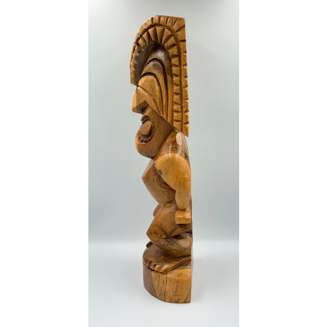 Vintage Tiki Totem Ku God of War Strength and Family Hand Carved Sculpture For Sale In Palm Springs - Image 6 of 9