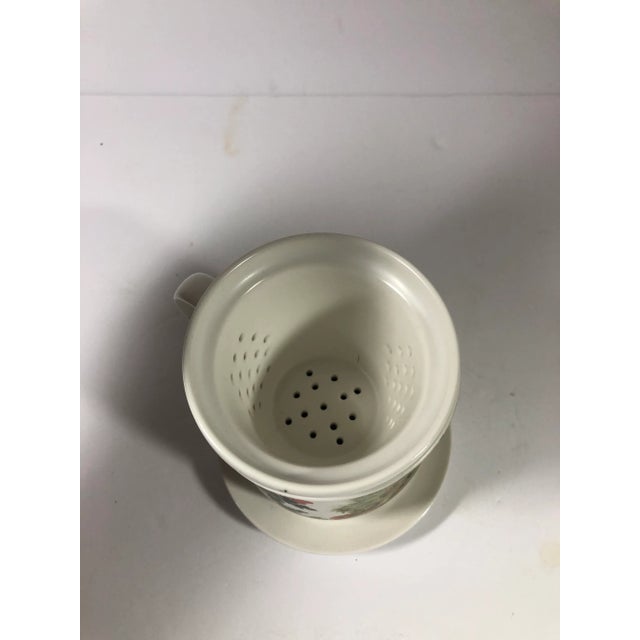 Teavana Ceramic Porcelain Tea Cup, Saucer & Infuser With Lid Chairish