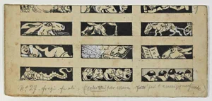 After Galantara, Donkey and Figures, Drawing, Early 20th Century