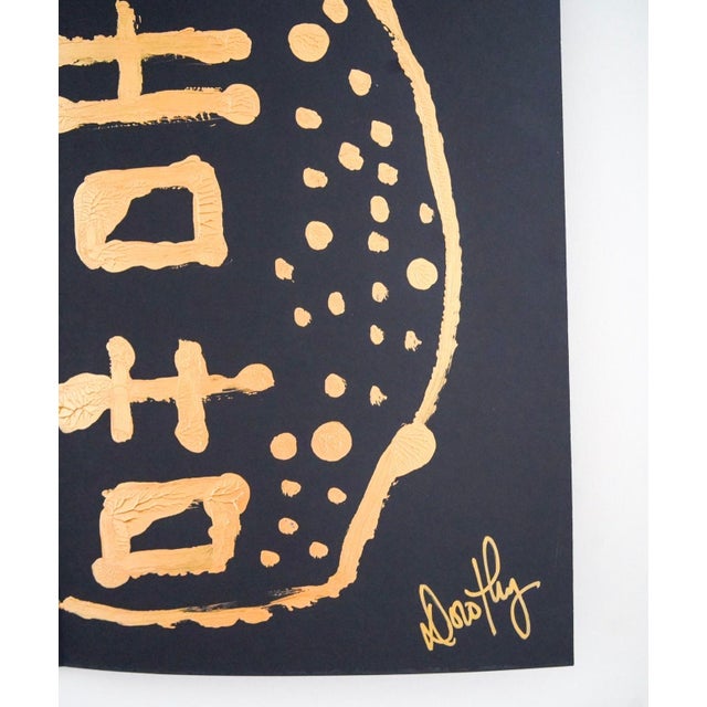 Contemporary Contemporary Double Happiness Ginger Jar Rorschach Painting by Dorothy Collier - Gold on Black Paper I For Sale - Image 3 of 3
