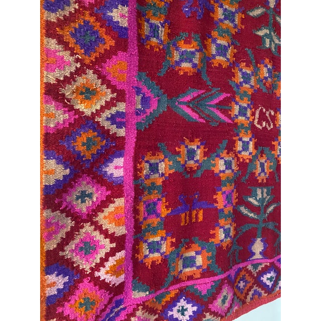 Mid-Late 20th Century Vintage Peruvian Andean Pictorial Wool Textile Wall Hanging (69' X 57.5") For Sale - Image 10 of 13