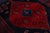 Red Vintage Shiraz Hand-Knotted Wool Runner Rug - Deep Crimson & Indigo Tribal Medallion For Sale - Image 8 of 9